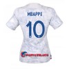 Virallinen Fanipaita Ranska Kylian Mbappé 10 Vieraspelipaita MM-Kisat 2022 - Naisten